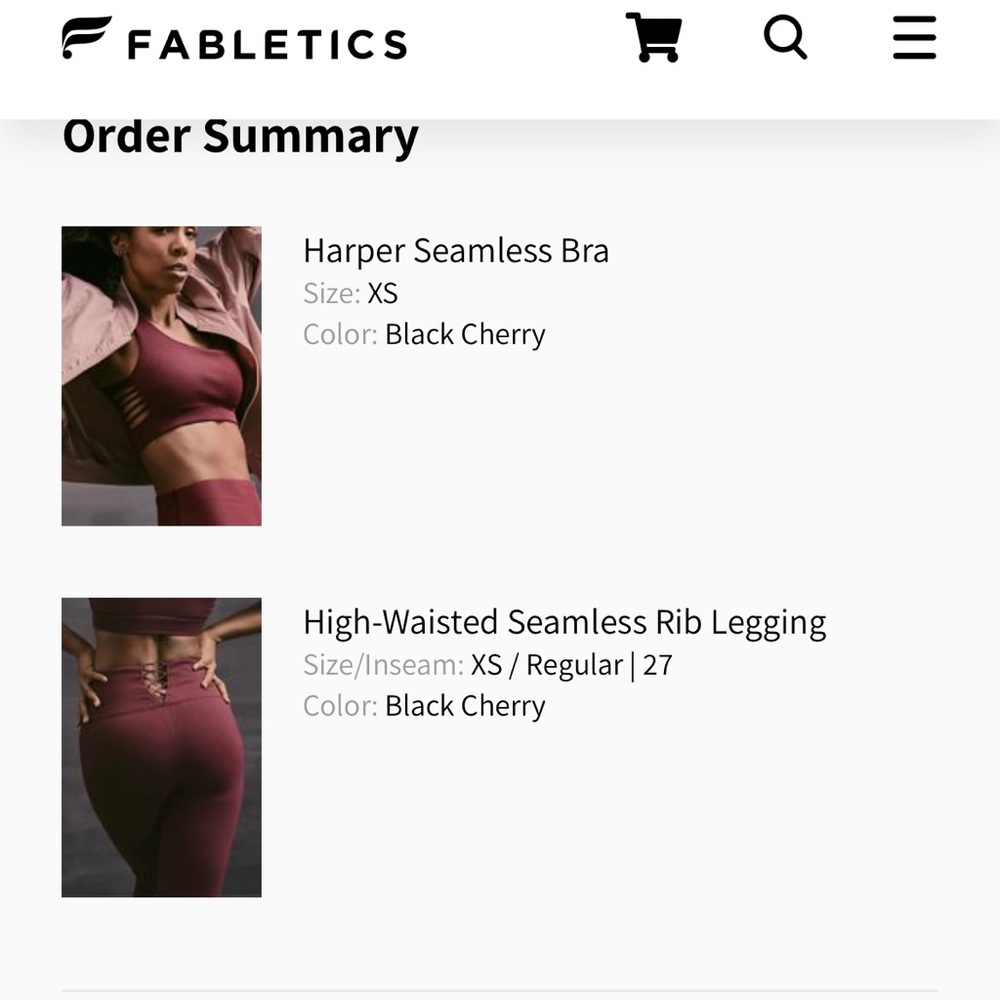 Matching ribbed Fabletics set - Picture 3 of 3
